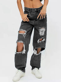 Thumbnail for Destroyed High Waist Relaxed Baggy Jeans