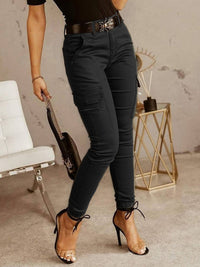 Thumbnail for Women's Solid Color Ankle Cargo Pants