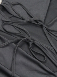Thumbnail for Solid Color Wrap Cut-out Tie Mini Dress