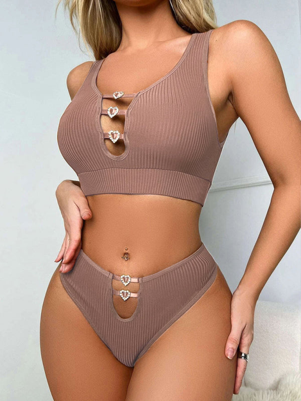Ribbed Tank+High Waist Panty Set