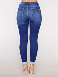 Thumbnail for High Waist Distressed Jogger Skinny Jeans