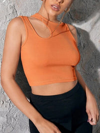 Thumbnail for Women's Knitted Hollow Asymmetric Cropped Tank