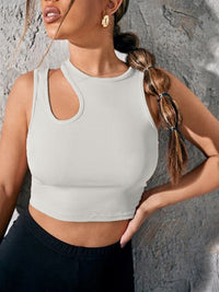 Thumbnail for Women's Knitted Hollow Asymmetric Cropped Tank