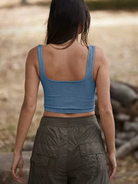 Thumbnail for Women's Solid Color Casual Cropped Tank