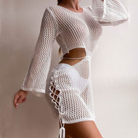 Thumbnail for Women's Hollow Out Knitted Cover-Up