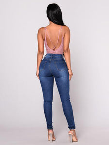 Full Size Casual High Waist Skinny Jeans
