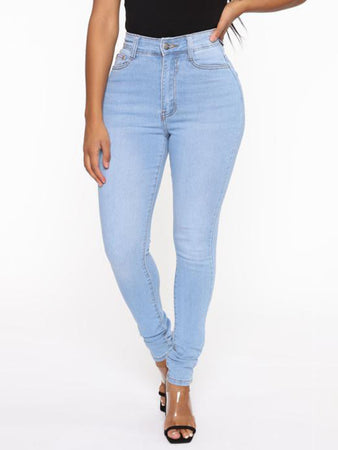 Full Size Casual High Waist Skinny Jeans