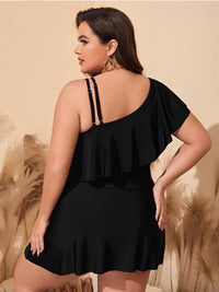 Thumbnail for Plus Size One Shoulder Ruffle Two-Piece Set