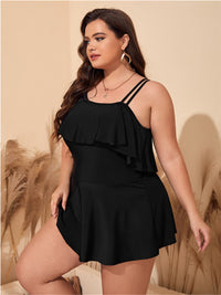 Thumbnail for Plus Size One Shoulder Ruffle Two-Piece Set
