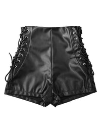 Thumbnail for Women's High Waist Elastic PU Leather Shorts