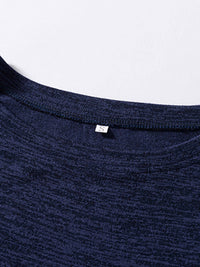 Thumbnail for Knitted Color Contrast Short Sleeve T-Shirt