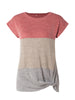 Knitted Color Contrast Short Sleeve T-Shirt