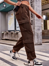 Thumbnail for Women's Relaxed Cargo Drawstring Pants
