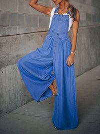 Thumbnail for Relaxed Casual Wide Leg Denim Overalls