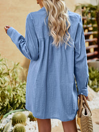 Thumbnail for Women's Long Sleeve Chambray Button Front Top