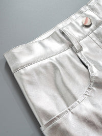 Thumbnail for High Waist Metalic PU Leather Pants