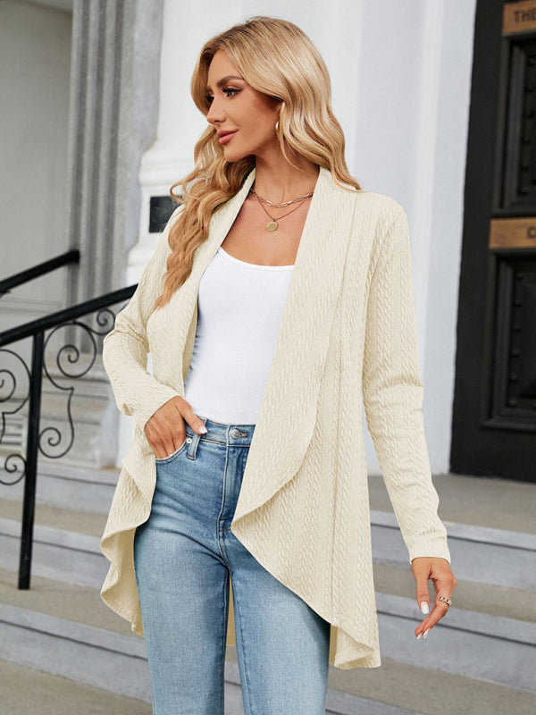 Long Sleeve Open Front Knit Cardigan