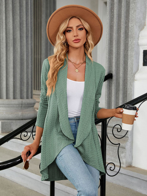 Long Sleeve Open Front Knit Cardigan