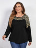 Full Size Leopard Print Long Sleeve Round Neck Top