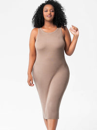 Thumbnail for Full Size Round Neck Ribbed Maxi Dress