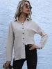 Long Sleeve Solid Color Lapel Collar Shirt