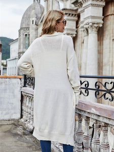 Open Front Long Knitted Cardigan