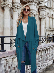 Open Front Long Knitted Cardigan