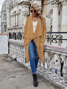 Open Front Long Knitted Cardigan