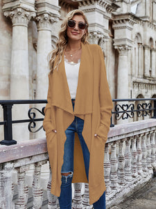 Open Front Long Knitted Cardigan