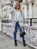 Open Front Long Knitted Cardigan
