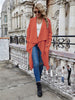 Open Front Long Knitted Cardigan