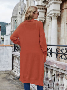 Open Front Long Knitted Cardigan