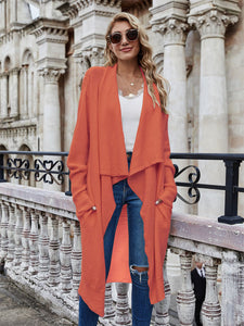 Open Front Long Knitted Cardigan