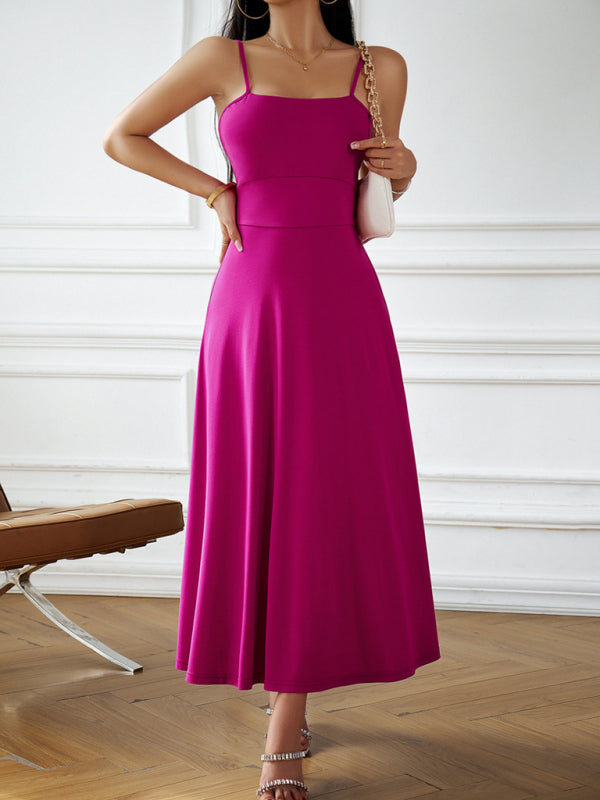 Women's Solid Color Spaghetti Strap Dress