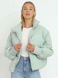 Thumbnail for Stand Collar Oversized Puffer Jacket