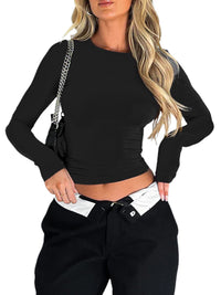 Thumbnail for Slim Fit Pullover Long Sleeve Top