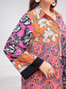 Plus Size Damask Print Pants Set