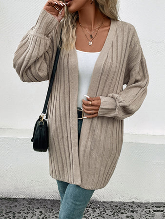 Women's Open Front Solid Color Cardigan