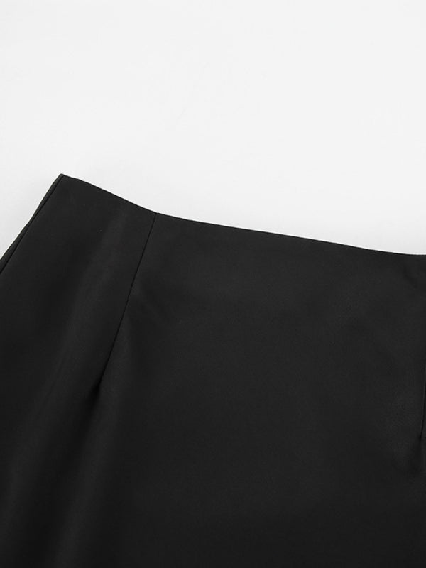 Women's High-Waisted Satin Long Skirt