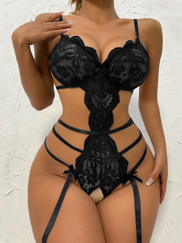 Strappy Lace Lingerie Bodysuit