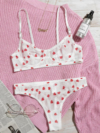 Thumbnail for Full Size Mesh Heart Print Bra and Panty Set