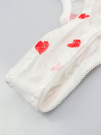Thumbnail for Full Size Mesh Heart Print Bra and Panty Set