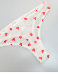 Thumbnail for Full Size Mesh Heart Print Bra and Panty Set