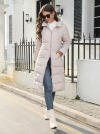 Thumbnail for Full Size Women's Solid Color Long Puffer Coat