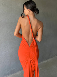 Thumbnail for Versatile Ruched Open Back Ring Gown