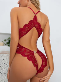 Thumbnail for Women's Lace Hollow Out Back Teddy
