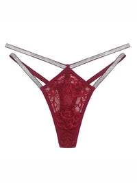 Thumbnail for Women's Strappy Glitter Lace Thong