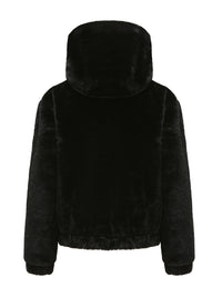 Thumbnail for Women's Plush Hooded Long Sleeve Jacket