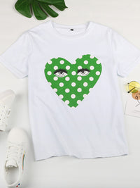 Thumbnail for Round Neck Short Sleeve Printed Casual T-Shirt