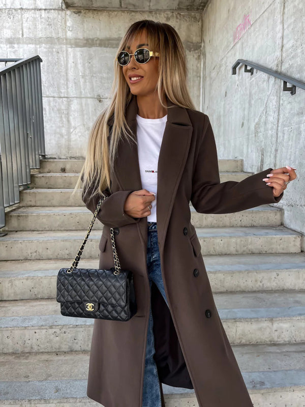 Lapel Collar Button Trench Coat
